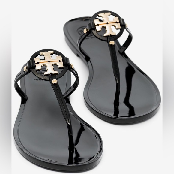 Tory Burch Shoes - Tory Burch Black and Gold jelly Sandals